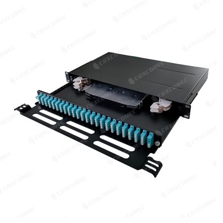 Panel de cajón de fibra de 24 puertos de 1U de la Serie MF Versátil con soporte
